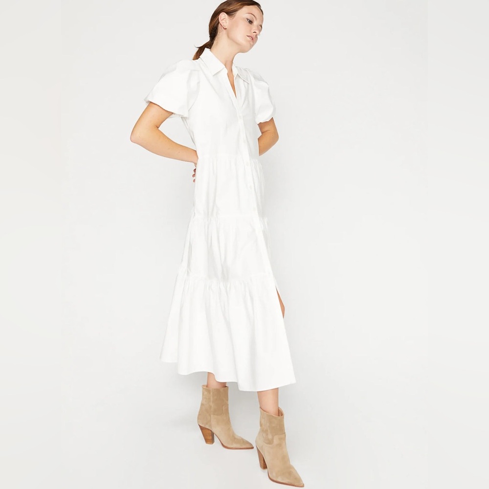 Brochu Walker Havana Maxi Dress, Large, Puff Sleeve Ivory - Picture 7 of 15